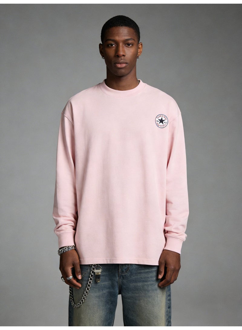 CONVERSE loose casual long-sleeved round neck T-shirt-suitable for both men and women, cotton sports shirt with logo, casual and fashionable street clothes in China. - Image 1